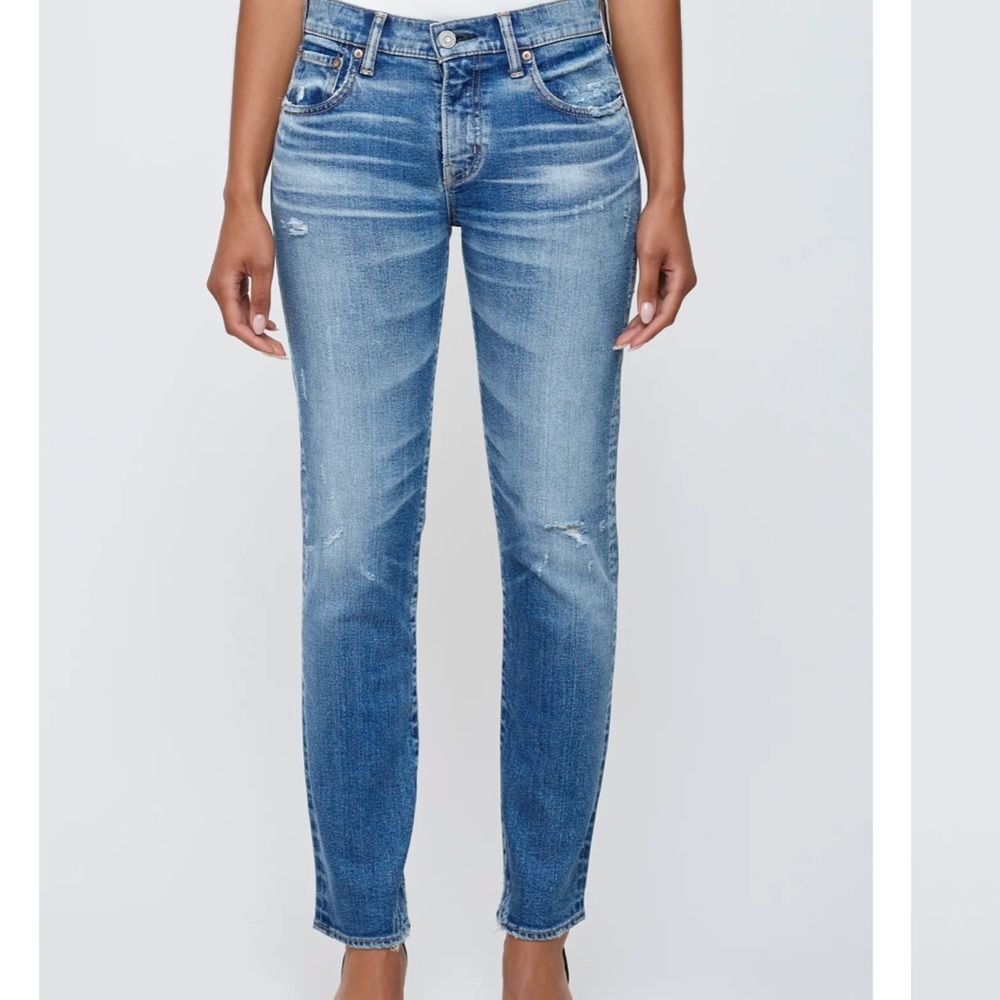 Moussy Distressed Blue Skinny Jeans